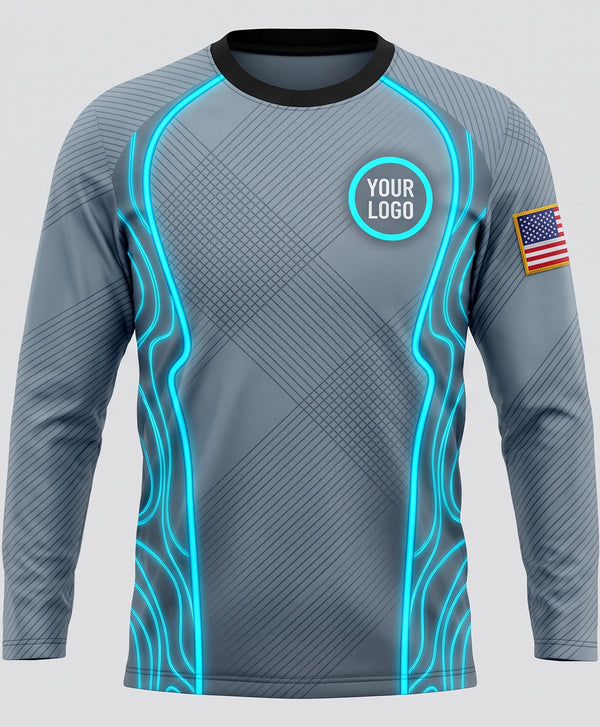 Cyber Neon Cyan Mechanic Crew Uniform