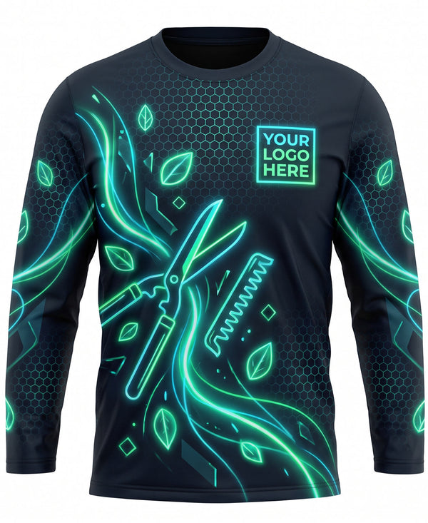 Geometric Neon Turf Management Crew Uniform