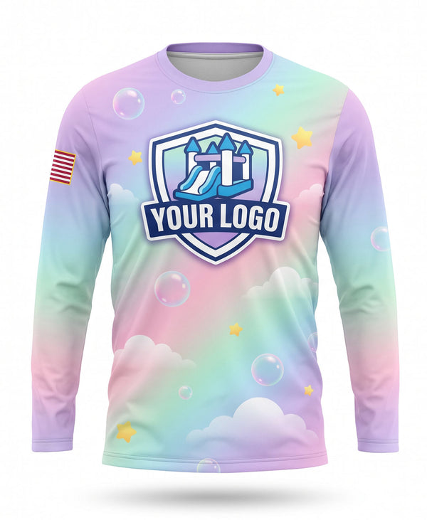 Pastel Rainbow Bounce House Crew Uniform