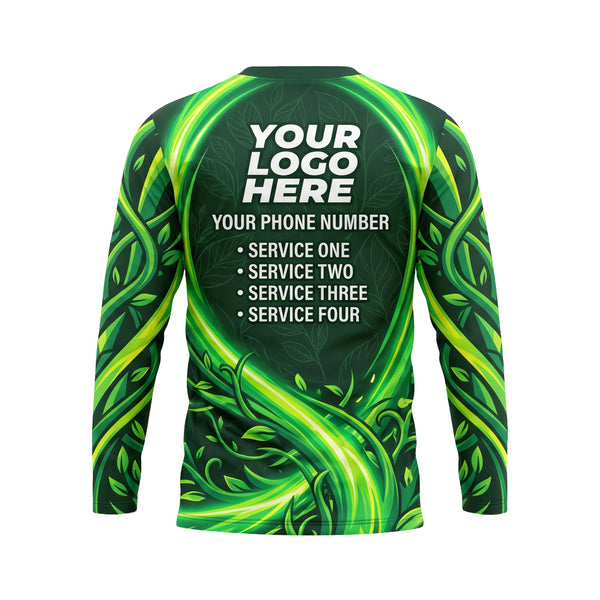 Custom Shirt UV Lawn Care, Landscaping, Tree Service & Groundskeeping Workwear - Neon Blade Chainsaw #1
