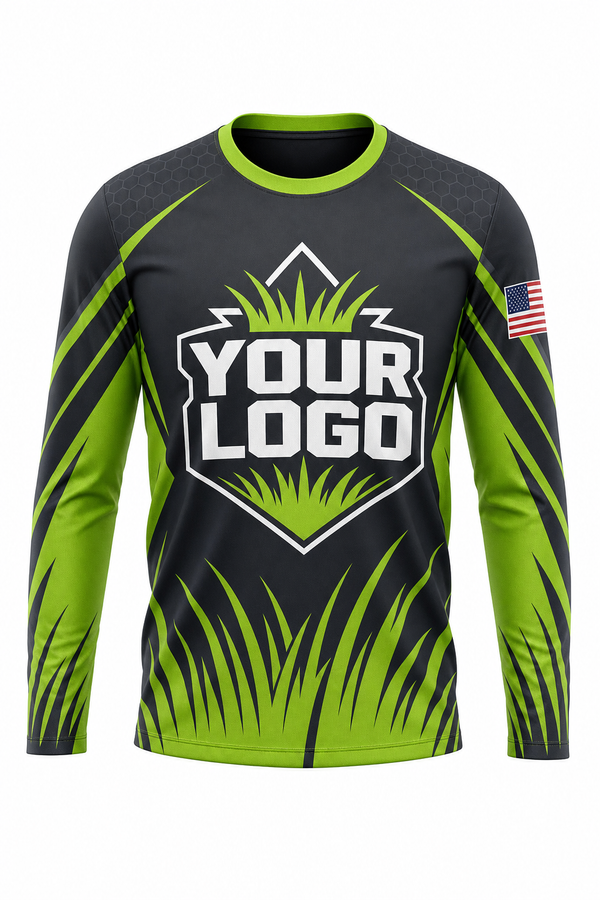 Custom Shirt UV Lawn Care, Landscaping, Tree Service & Groundskeeping Workwear - Neon Blade Chainsaw #3