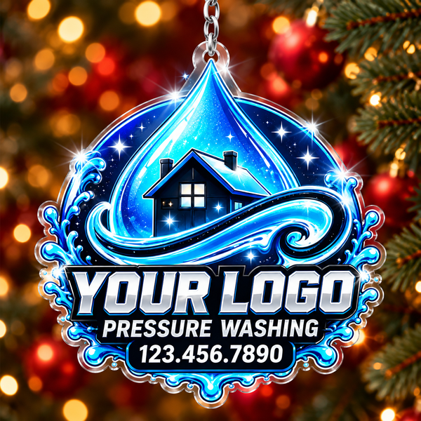 Water Drop House Pressure Washing Suncatcher Ornament
