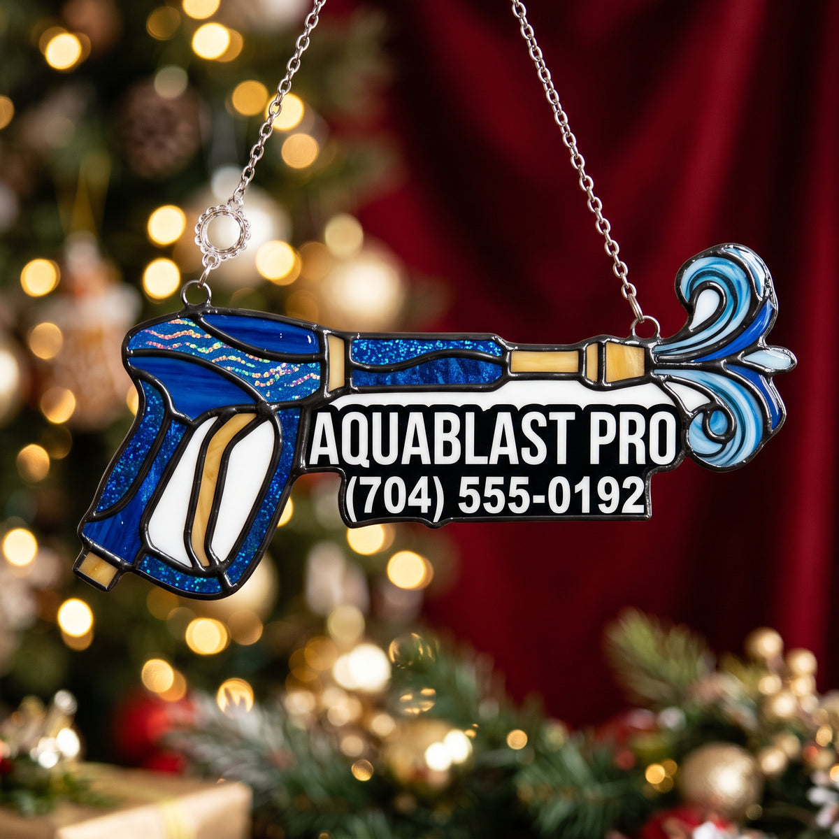 Aqua Blast Pressure Wand Gun Suncatcher Ornament