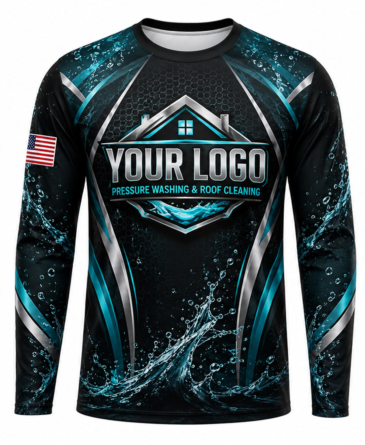 Techno-Wave Digital Wash Crew Uniform