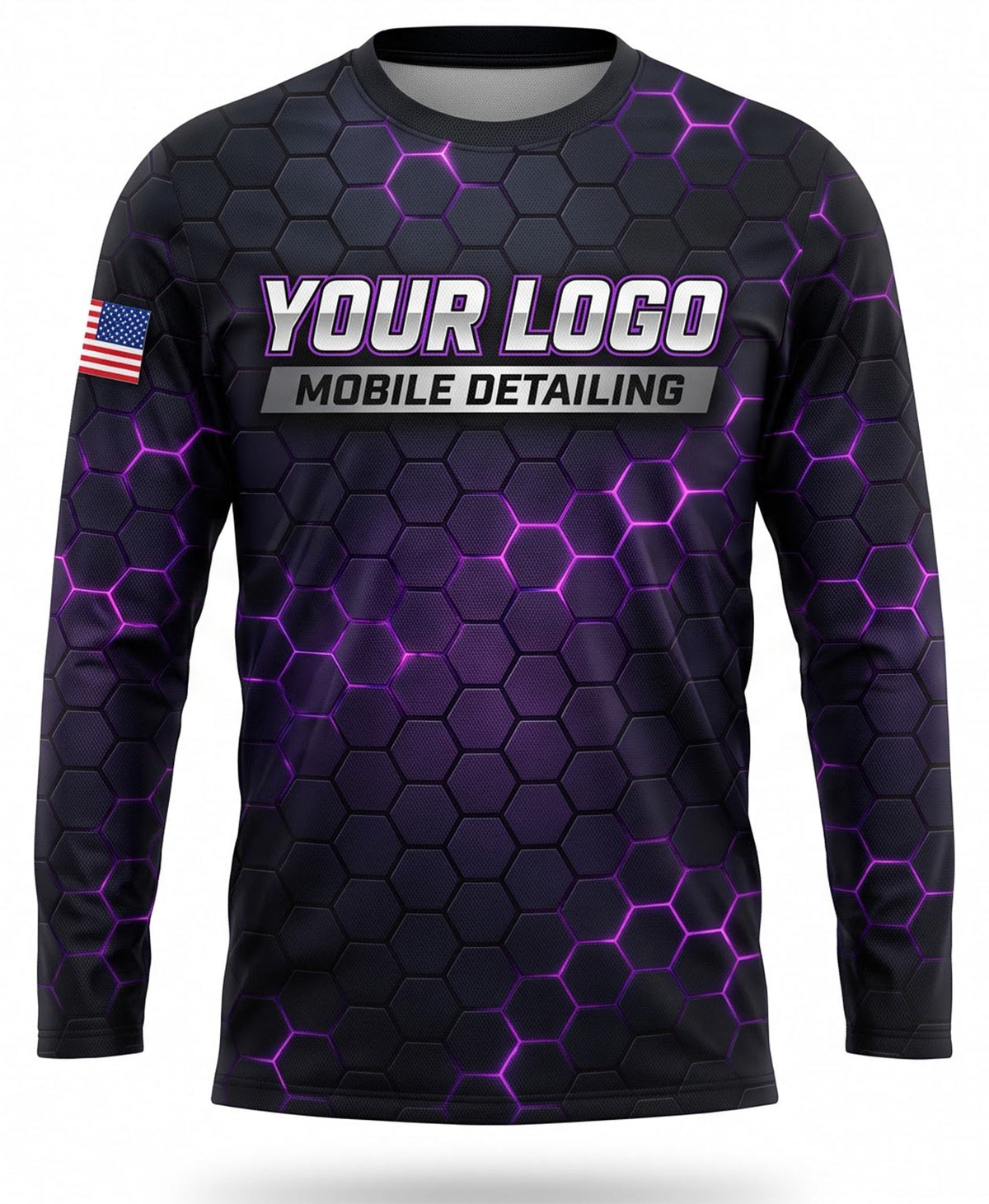 Purple Hex Grid Mobile Detailing Crew Uniform
