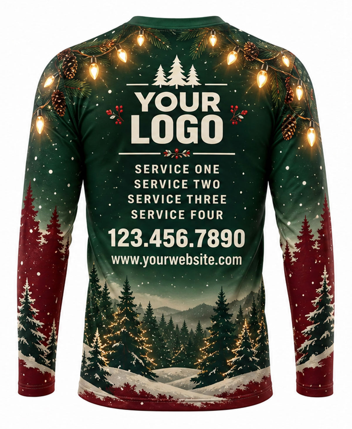 Dark Pine Gold String Lights Christmas Light Crew Uniform