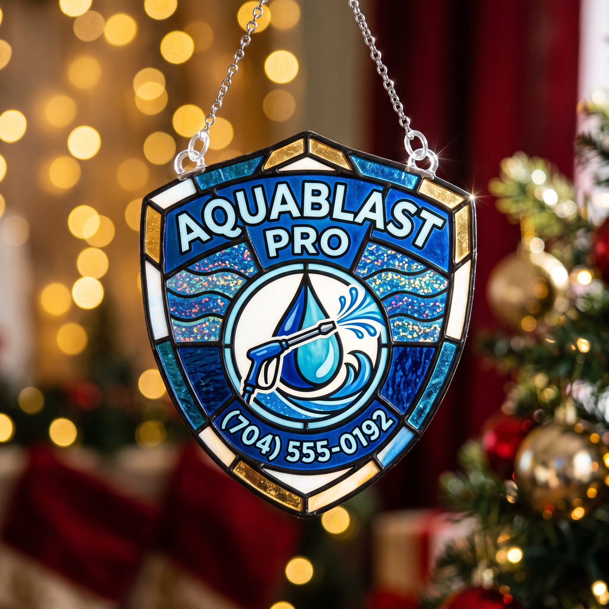 Crest Shield Power Wash Badge Suncatcher Ornament