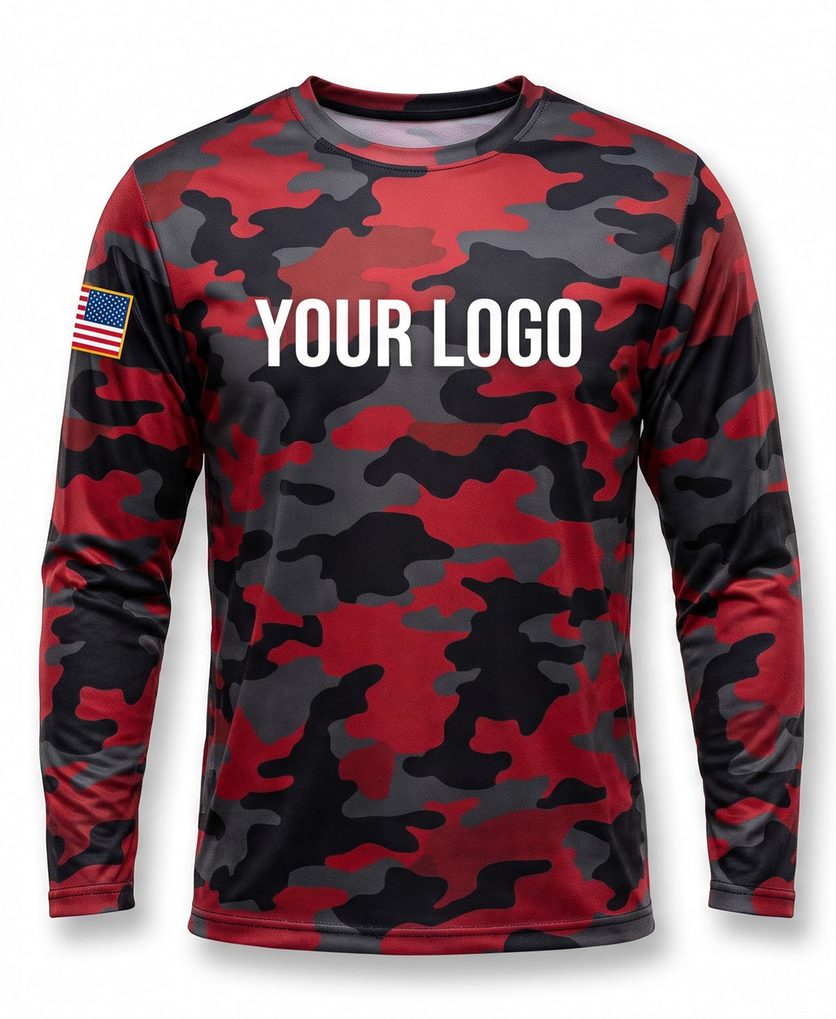 Crimson Red Camo Crew Uniform
