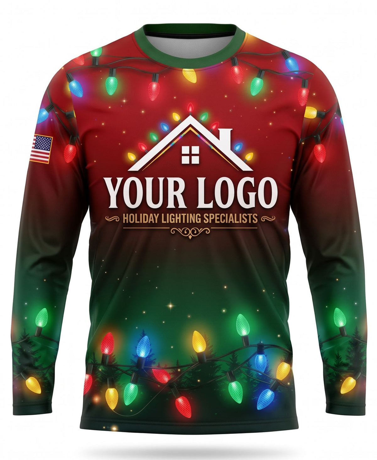 Red All-Over C9 Bulbs Christmas Light Crew Uniform