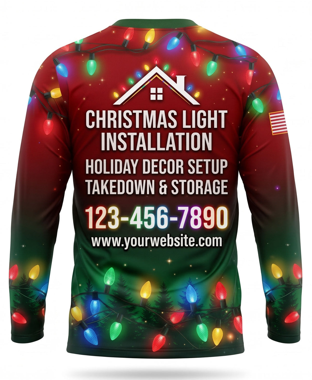 Red All-Over C9 Bulbs Christmas Light Crew Uniform