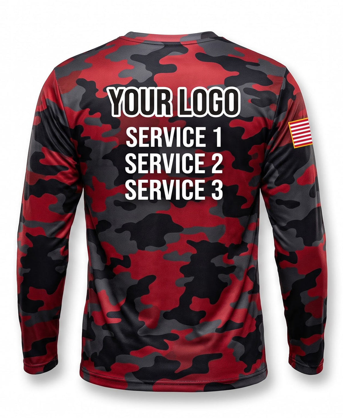 Crimson Red Camo Crew Uniform