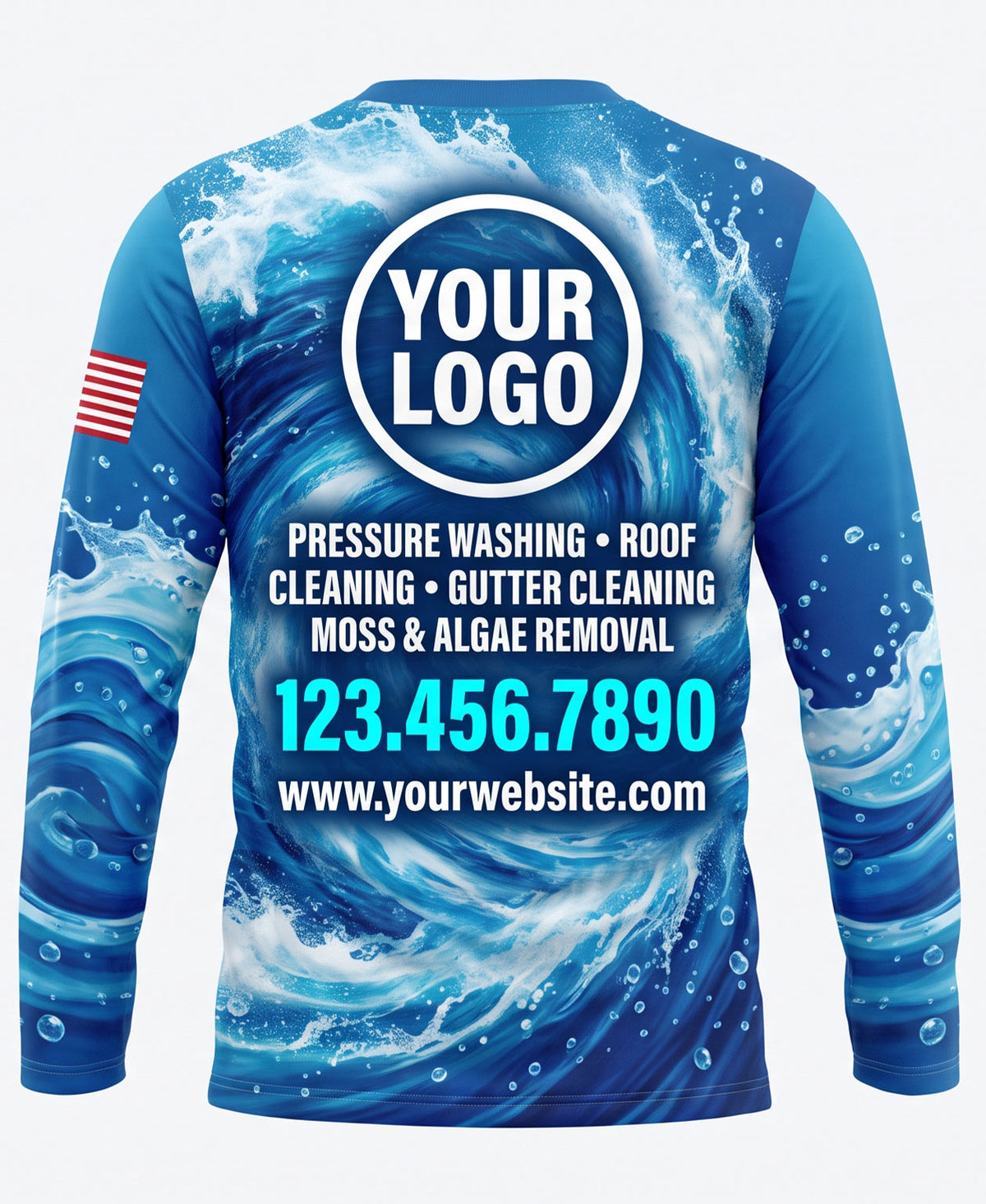 Swirl & American Flag Pressure Washing Crew Uniform