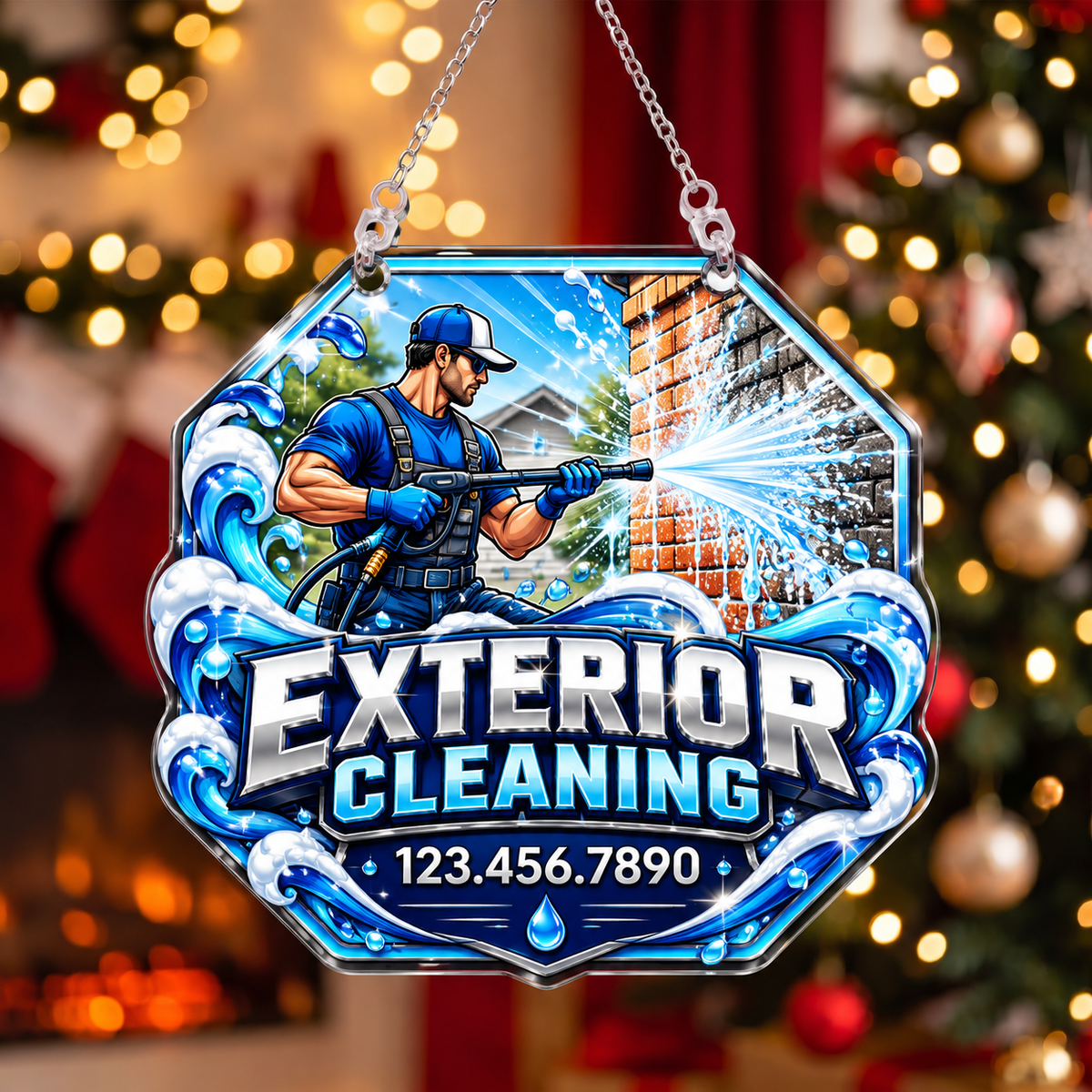 Octagon Exterior Cleaning Spray Suncatcher Ornament