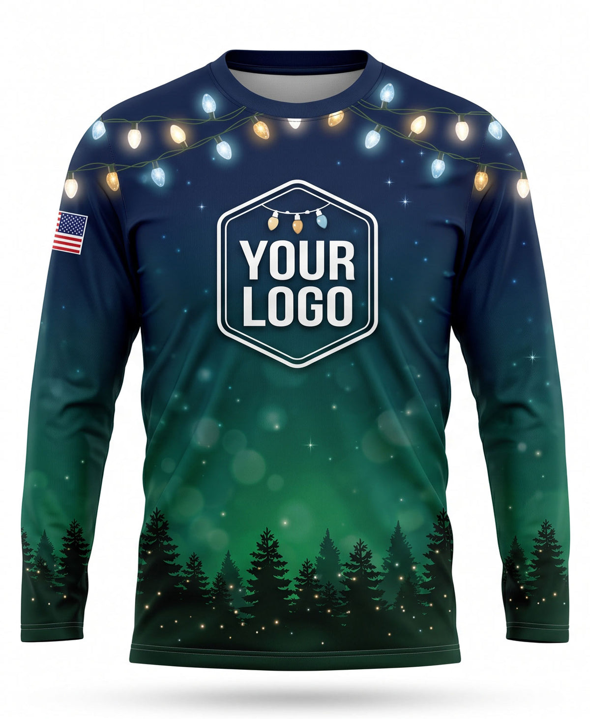 Ocean Blue Night Lights Christmas Light Crew Uniform