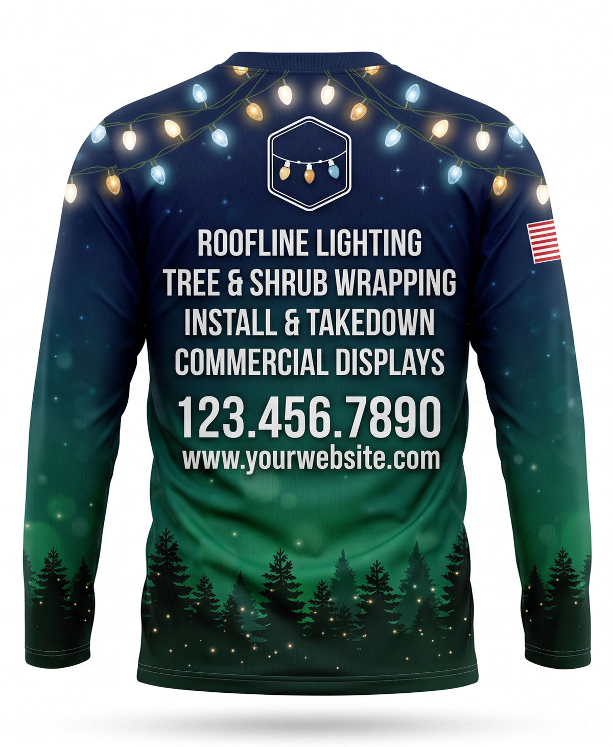 Ocean Blue Night Lights Christmas Light Crew Uniform