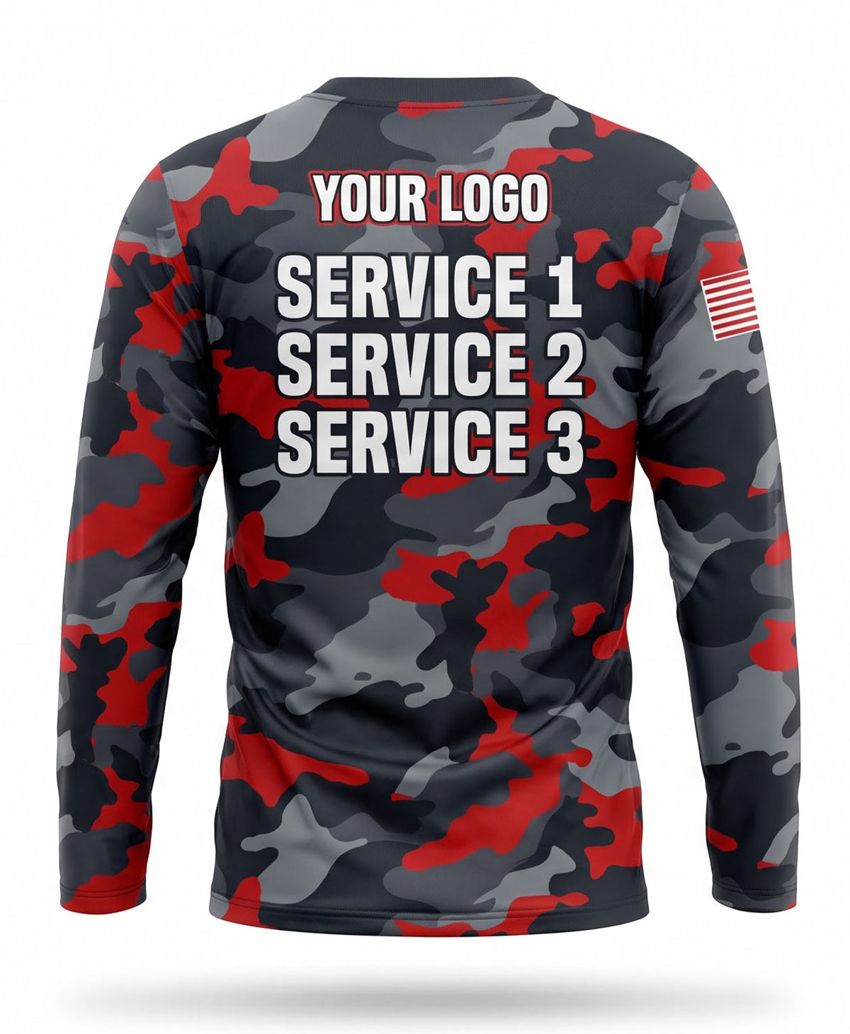 Red & Black Camo Crew Uniform