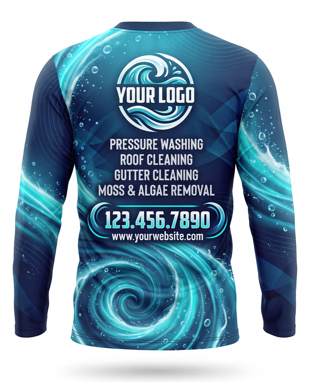 Ocean Swirl Pressure Washing Crew Uniform