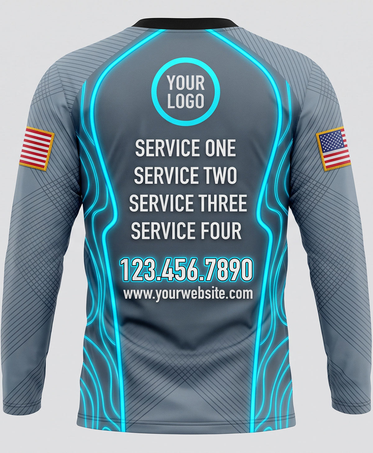 Cyber Neon Cyan Mechanic Crew Uniform