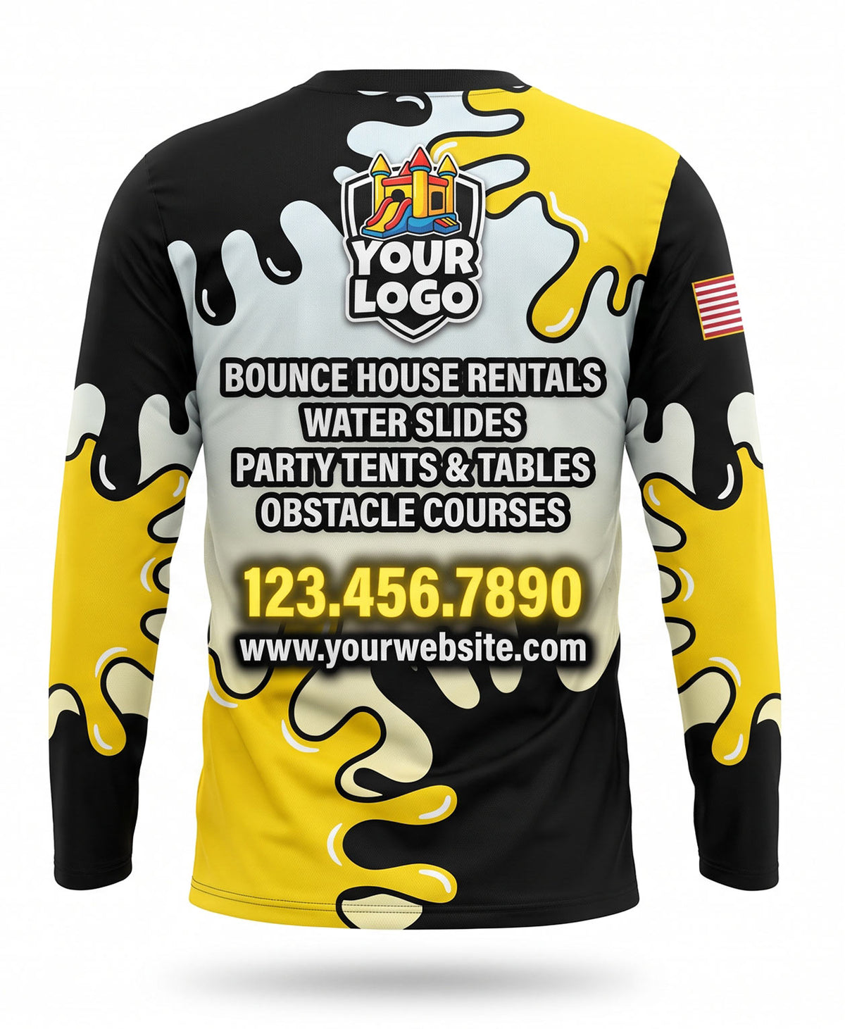 Bold Drip Paint Splash Bounce House Crew Uniform