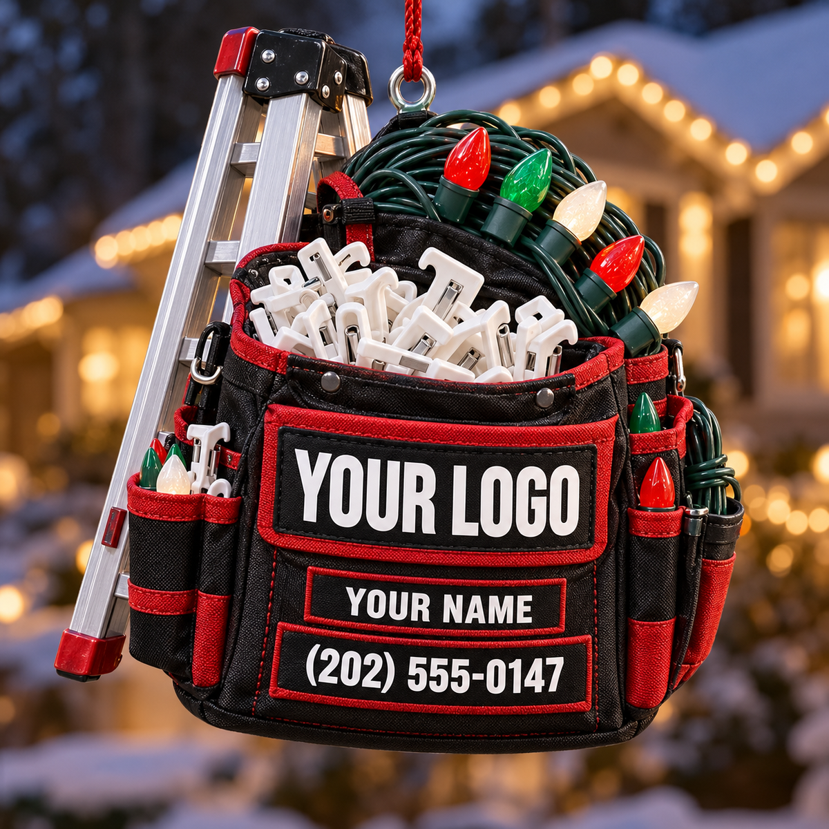 Christmas light installers acrylic ornament