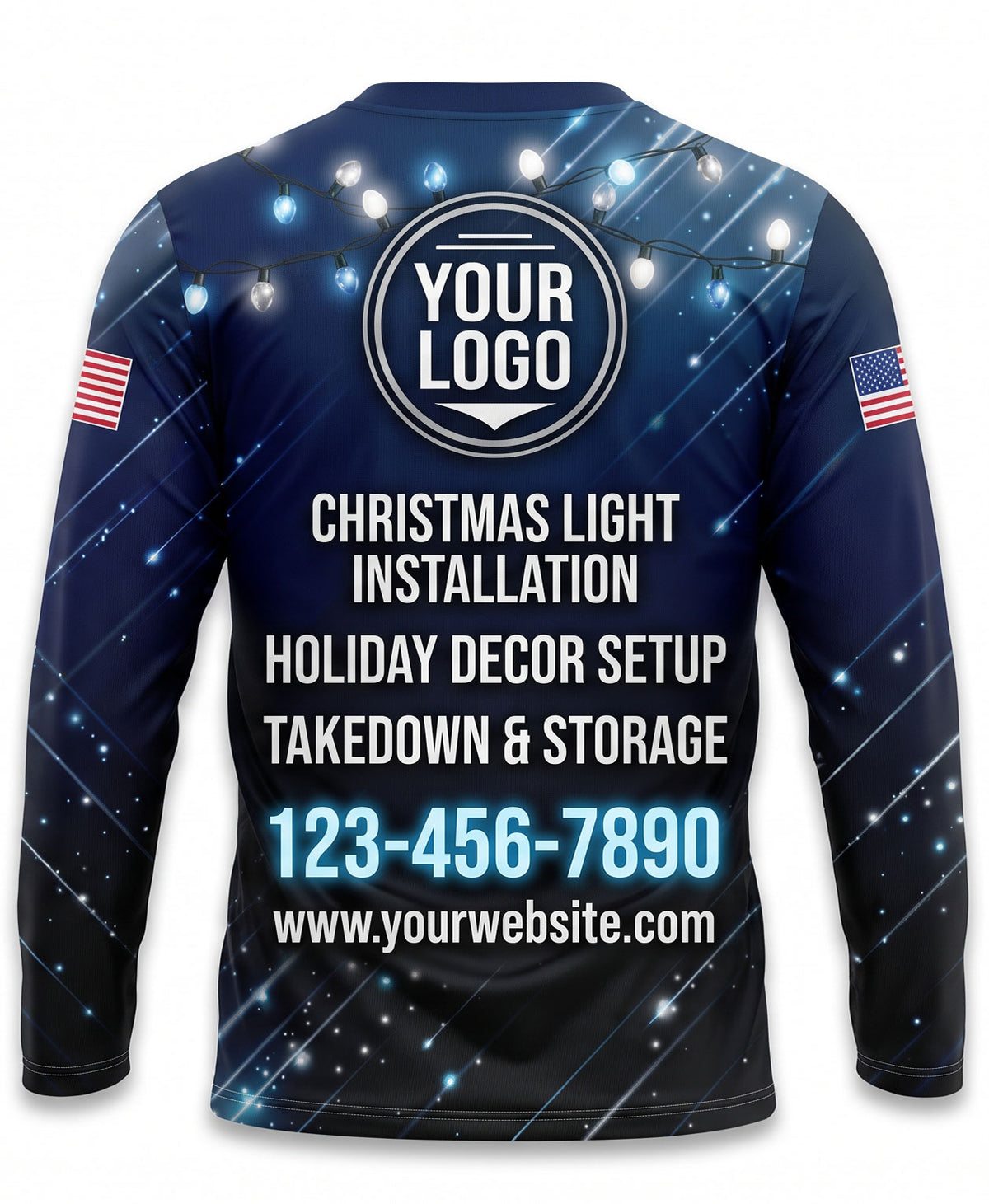 Bokeh Sparkle Night Christmas Light Crew Uniform