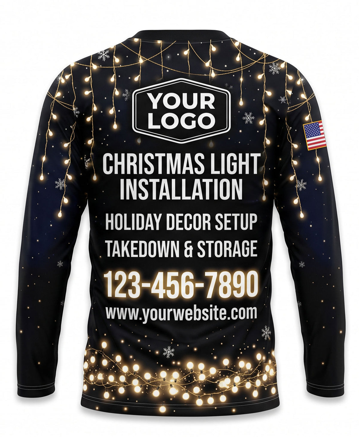 Black Gold Warm String Lights Christmas Light Crew Uniform