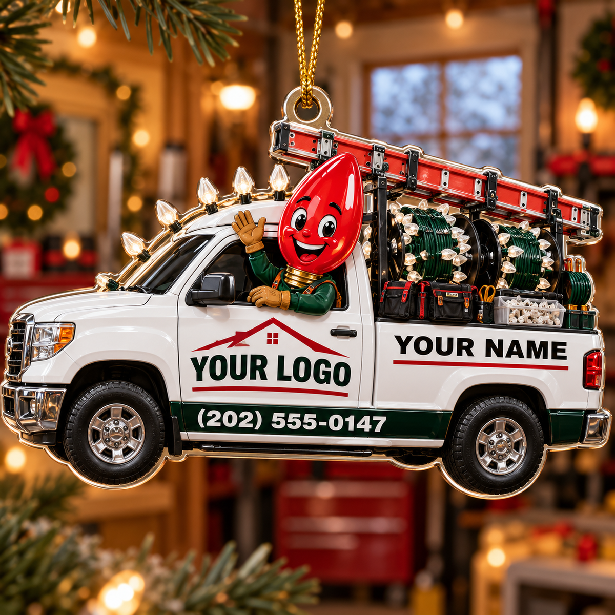 Christmas light installers acrylic ornament