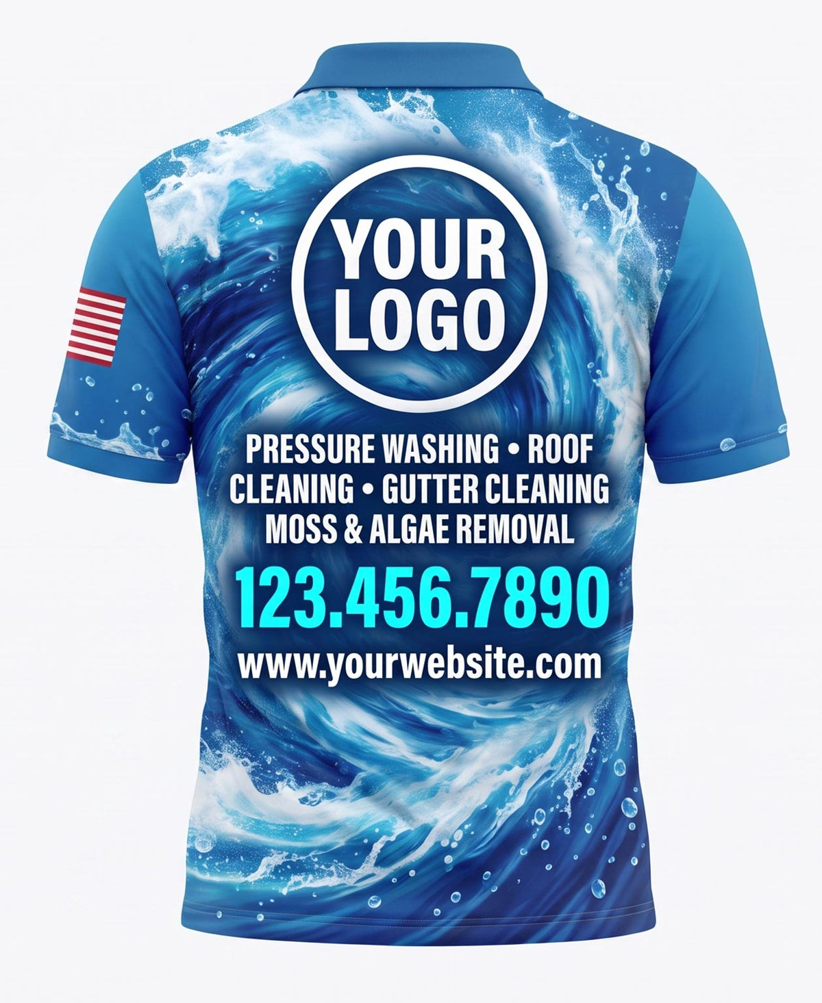 Swirl & American Flag Pressure Washing Crew Uniform