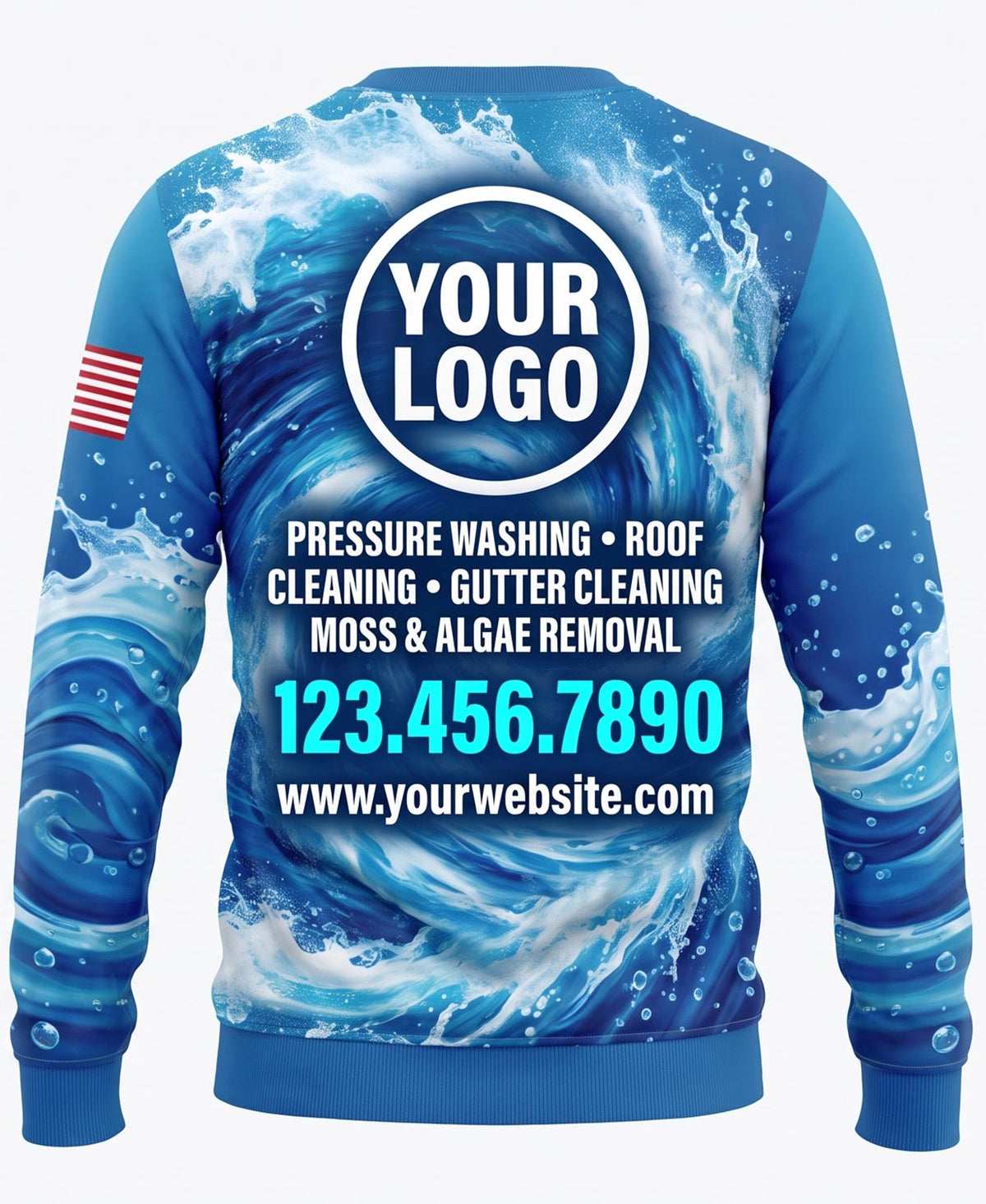 Swirl & American Flag Pressure Washing Crew Uniform
