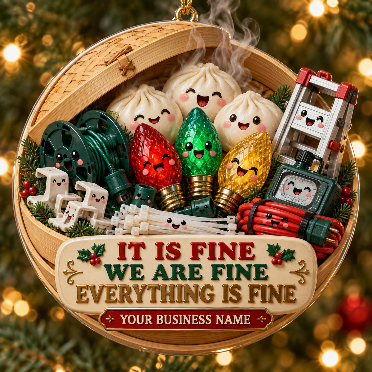 Christmas light installers acrylic ornament