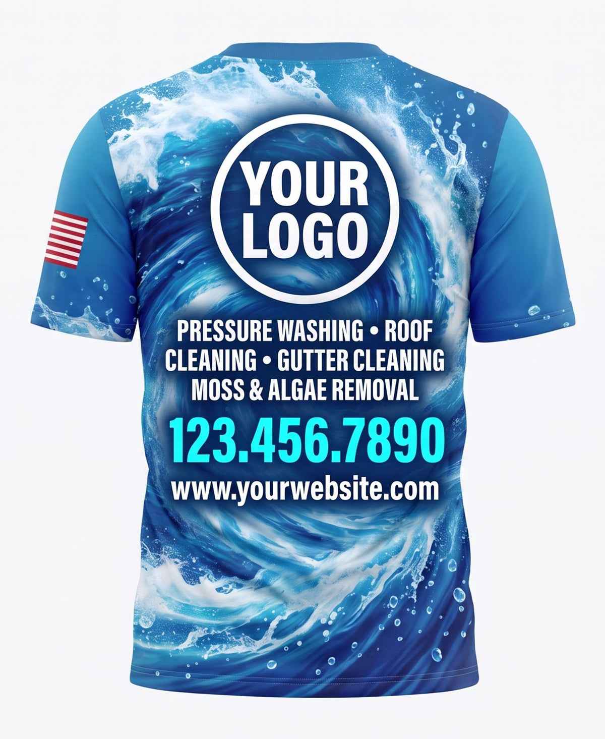 Swirl & American Flag Pressure Washing Crew Uniform