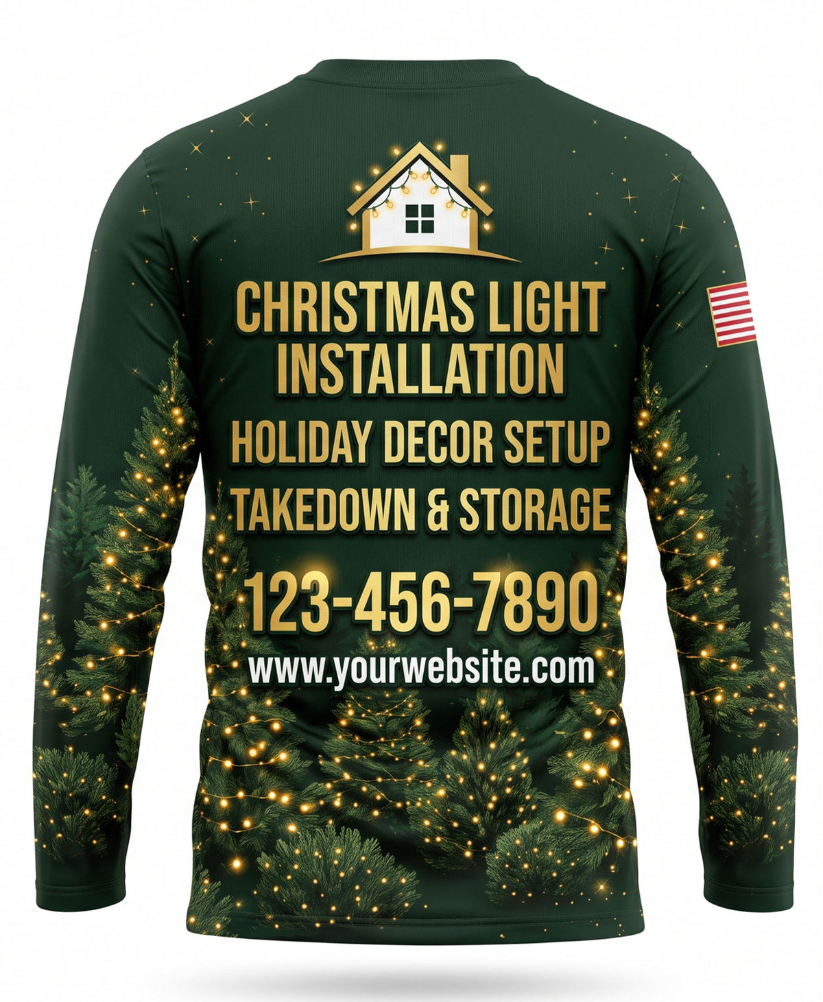 Emerald Pine Twinkle Lights Christmas Light Crew Uniform