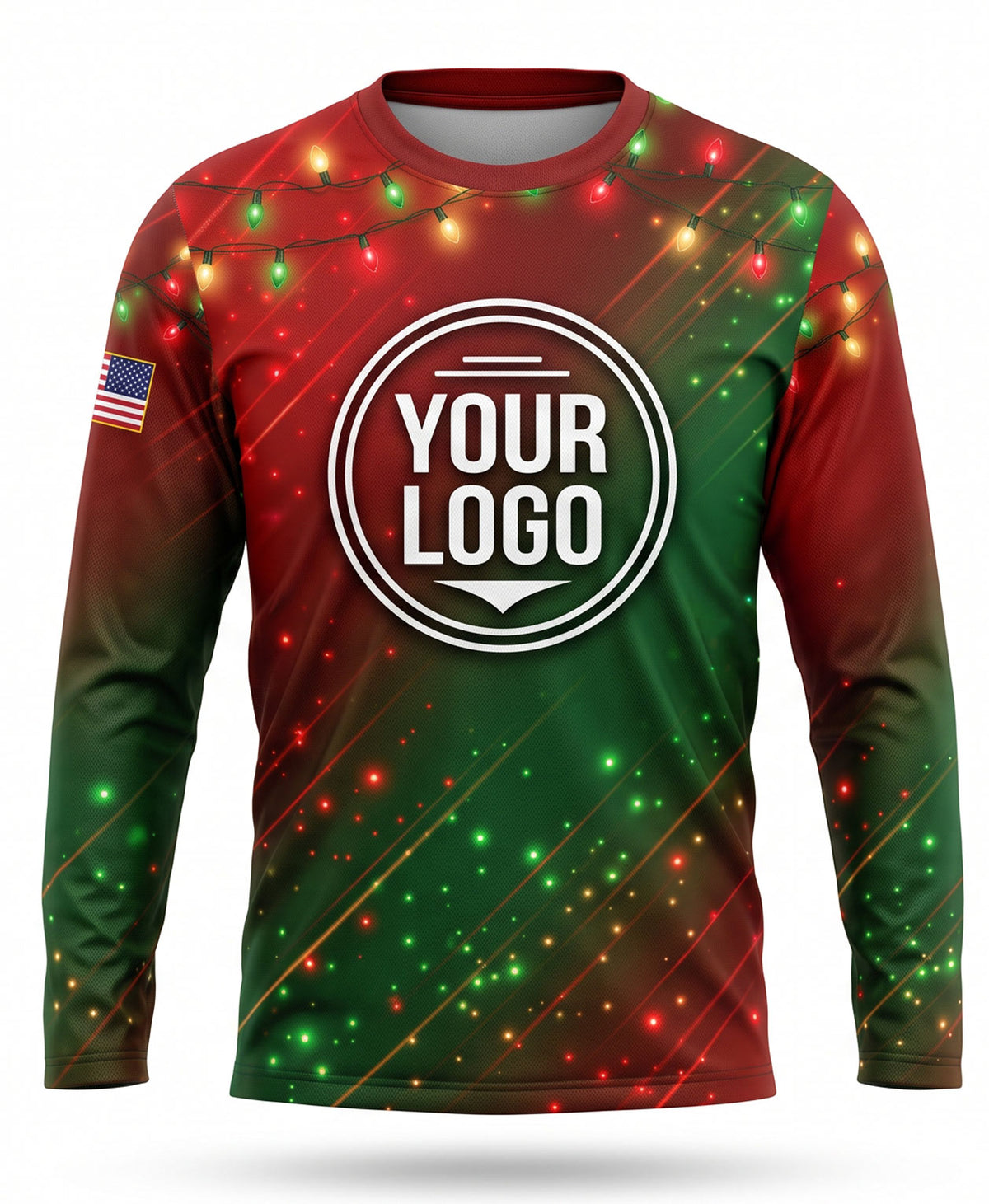 Red & Green Festive Glow Christmas Light Crew Uniform