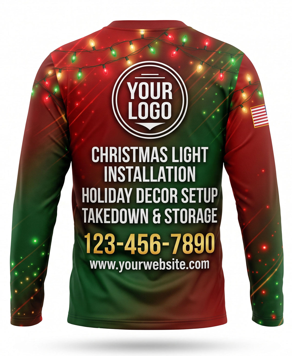 Red & Green Festive Glow Christmas Light Crew Uniform