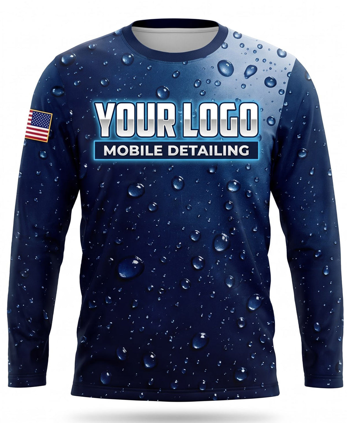 Navy Water Drops Gradient Mobile Detailing Crew Uniform