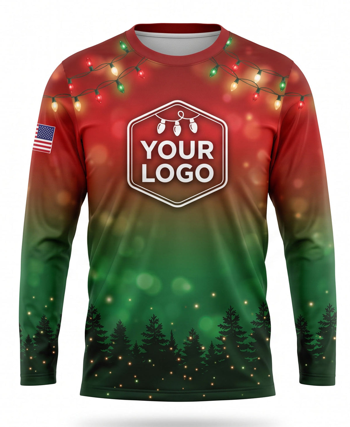 Red & Green Festive Glow Christmas Light Crew Uniform