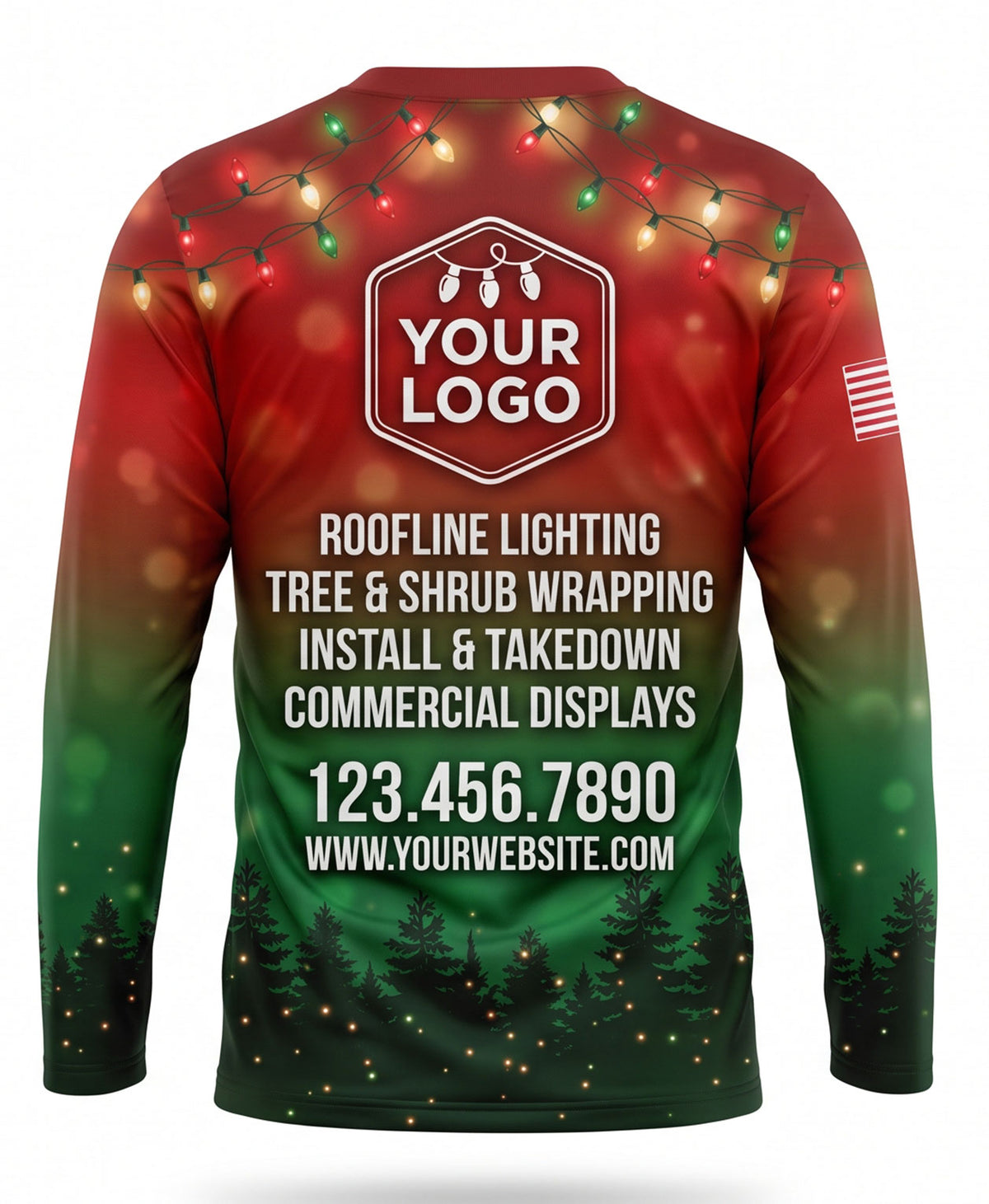 Red & Green Festive Glow Christmas Light Crew Uniform