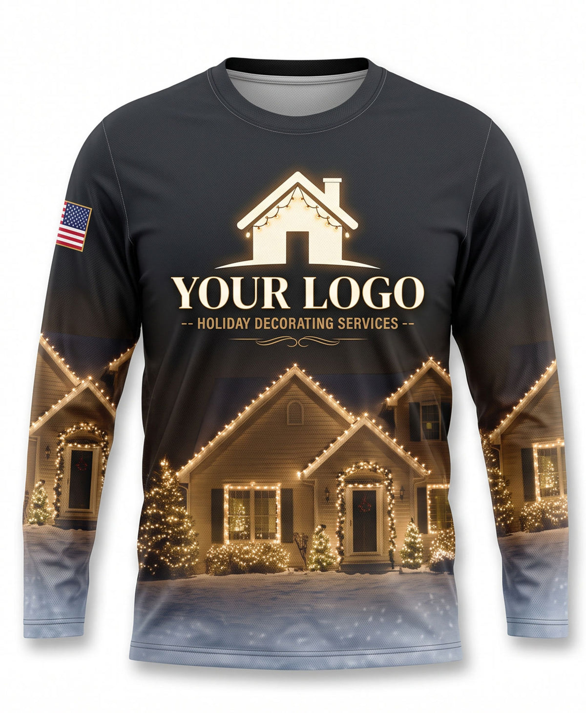 Charcoal Winter Cabin Christmas Light Crew Uniform