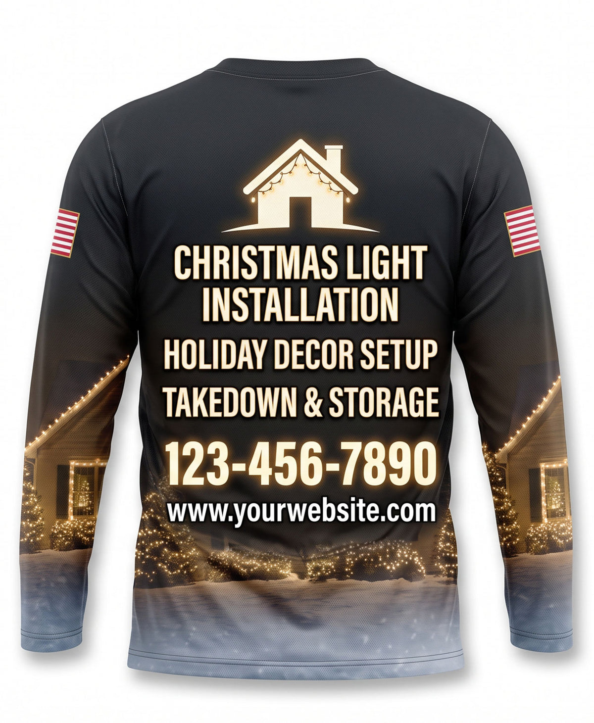 Charcoal Winter Cabin Christmas Light Crew Uniform