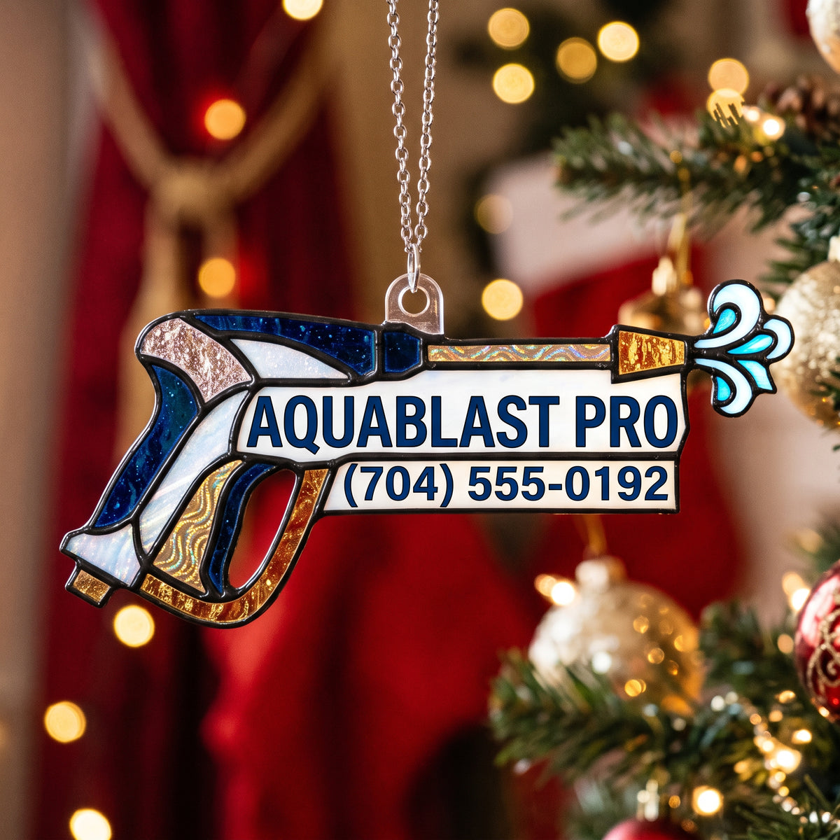 Aqua Blast Pressure Wand Gun Suncatcher Ornament