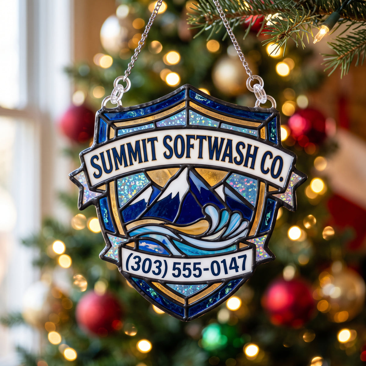 Mountain Crest Softwash Shield Suncatcher Ornament