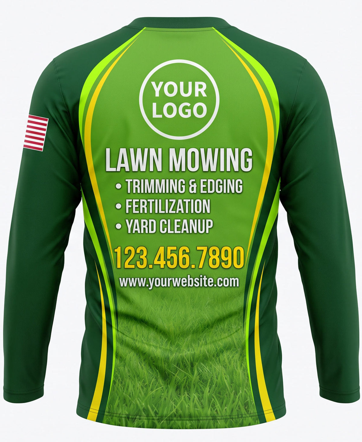Sporty Lime Accent Lawn Mowing Crew Uniform