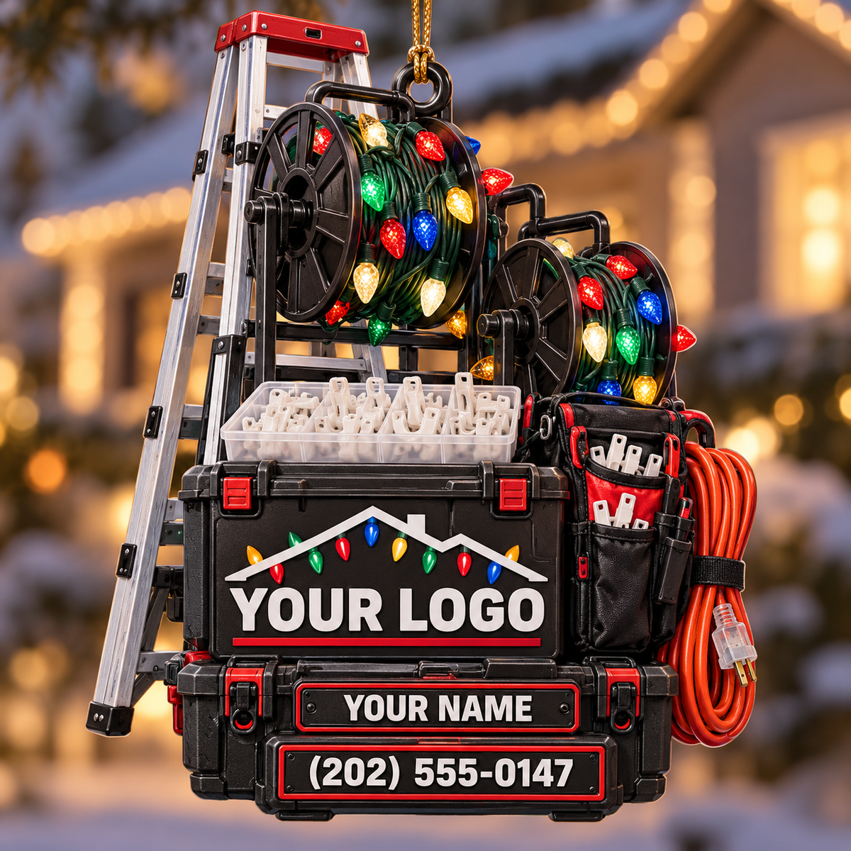 Christmas light installers acrylic ornament