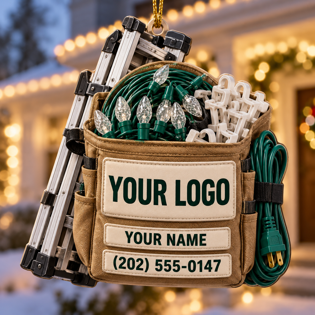 Christmas light installers acrylic ornament