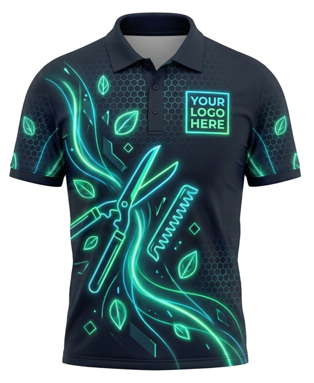 Geometric Neon Turf Management Crew Uniform