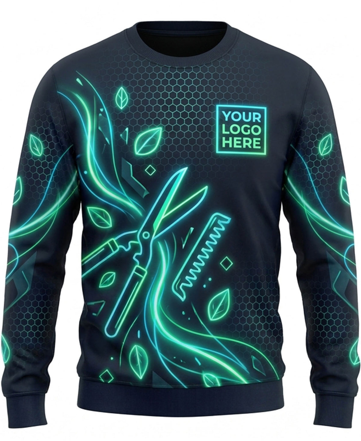 Geometric Neon Turf Management Crew Uniform