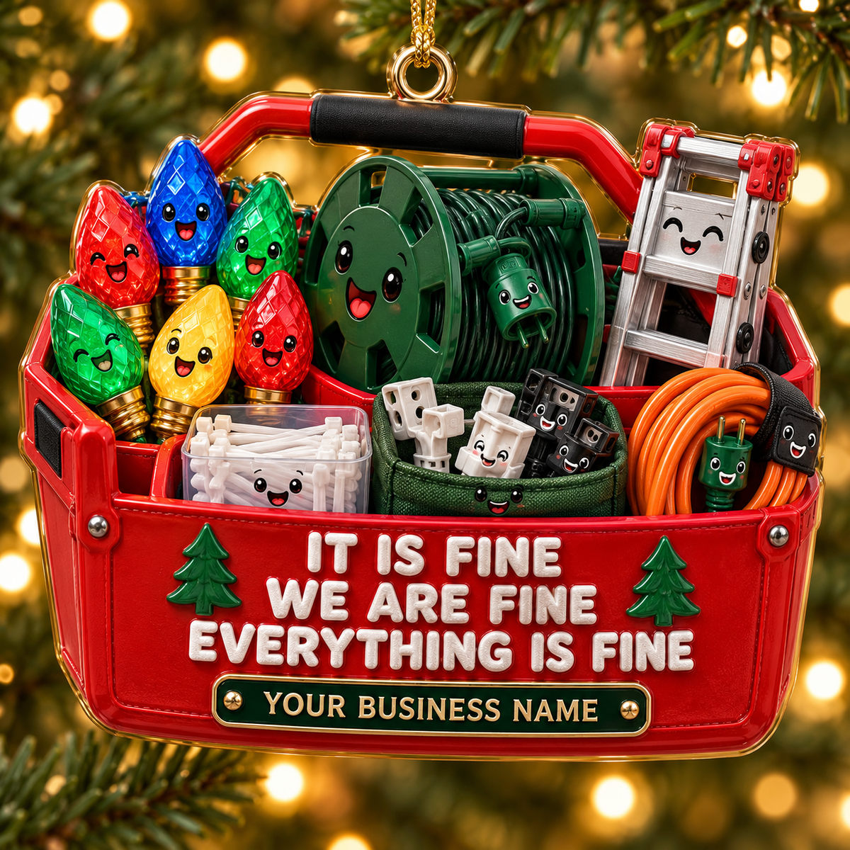 Christmas light installers acrylic ornament