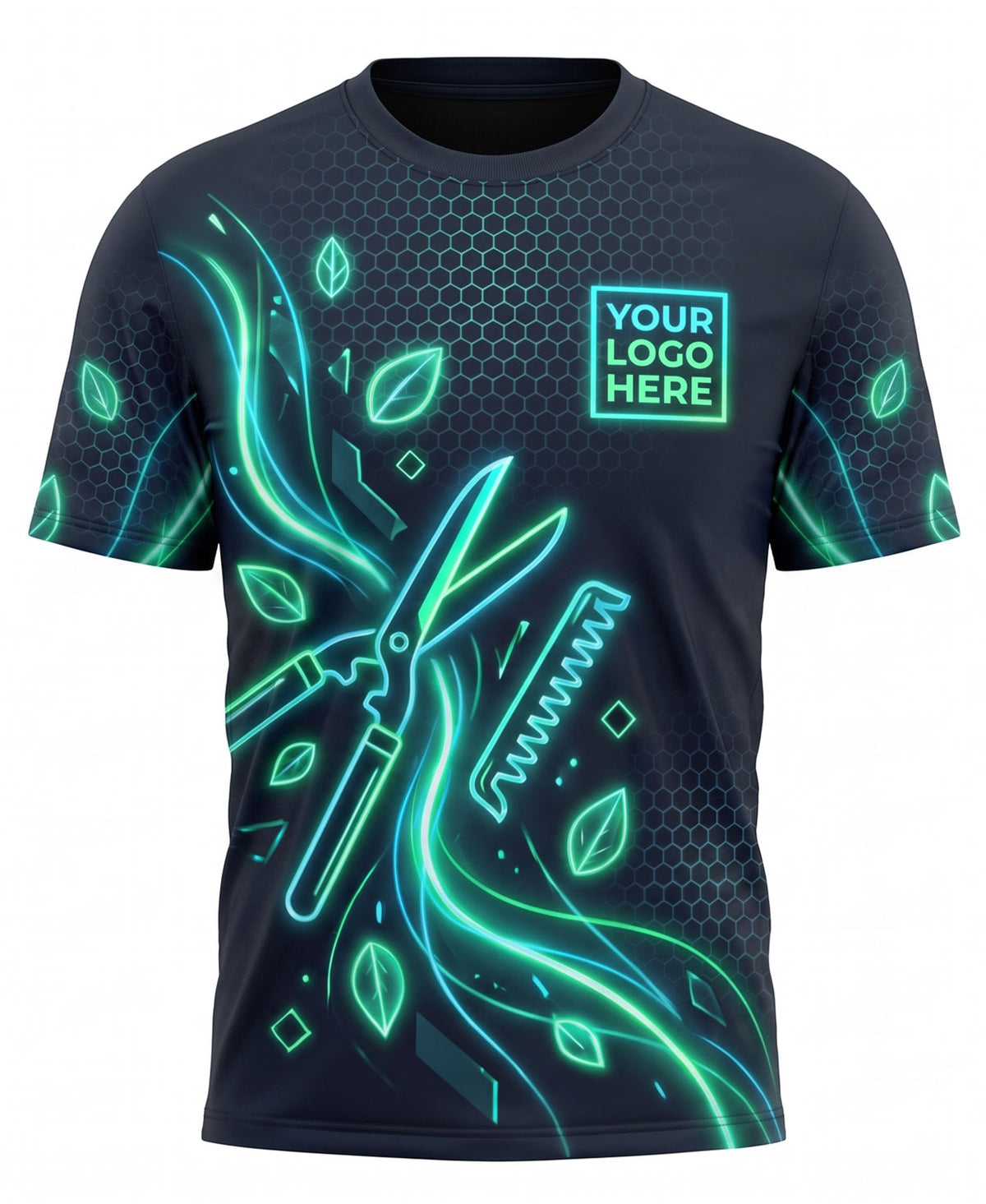 Geometric Neon Turf Management Crew Uniform