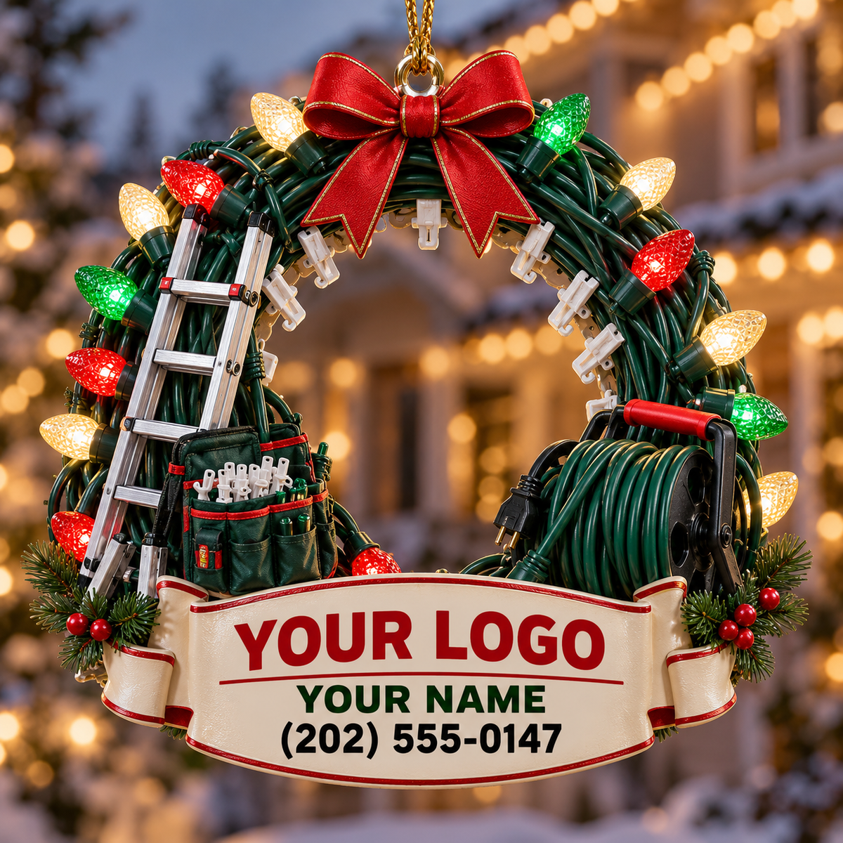 Christmas light installers acrylic ornament