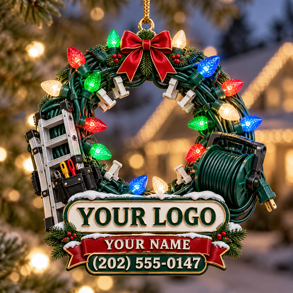 Christmas light installers acrylic ornament